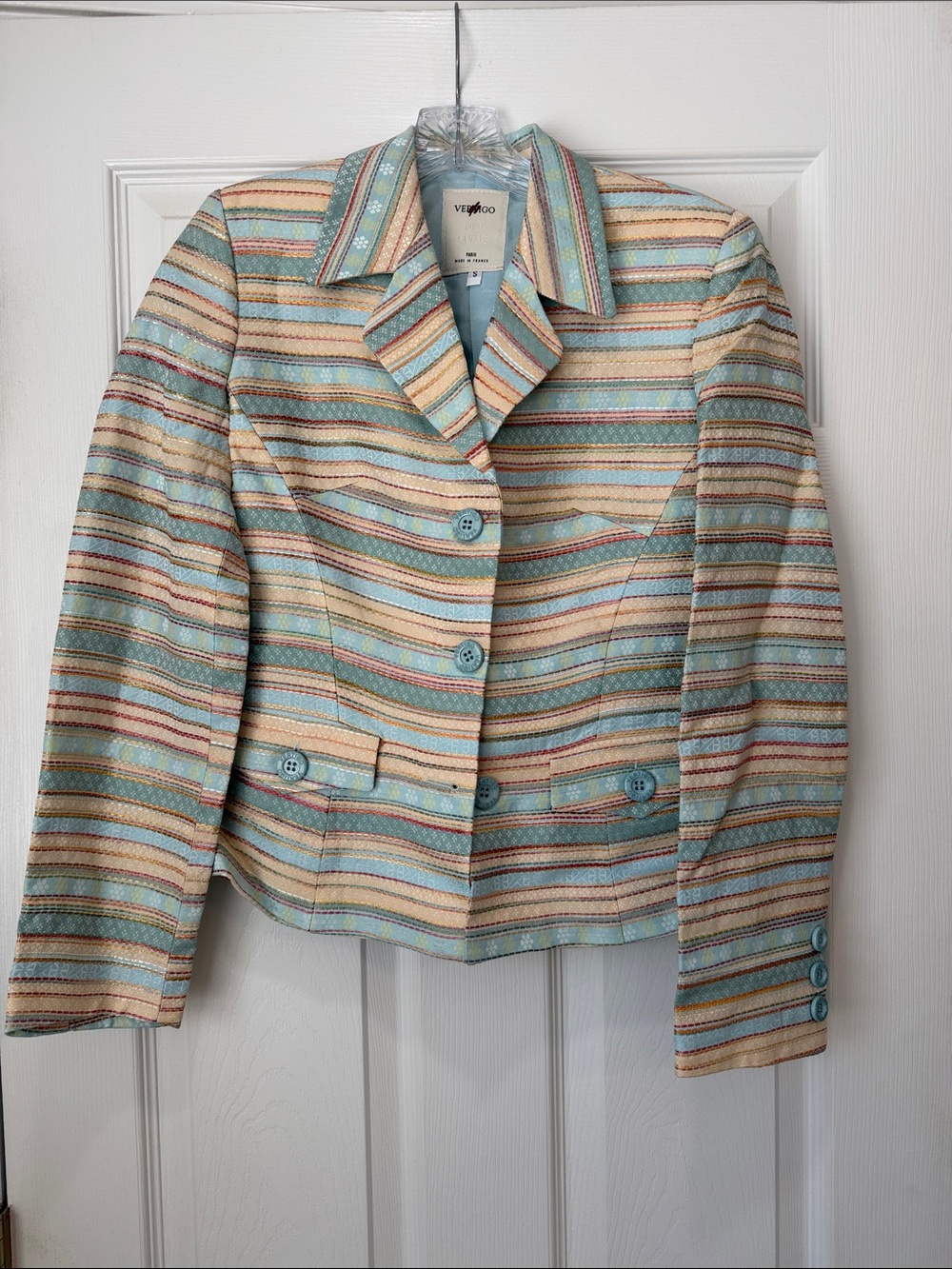 Pastel Multi-Stripe Women's Blazer Jacket